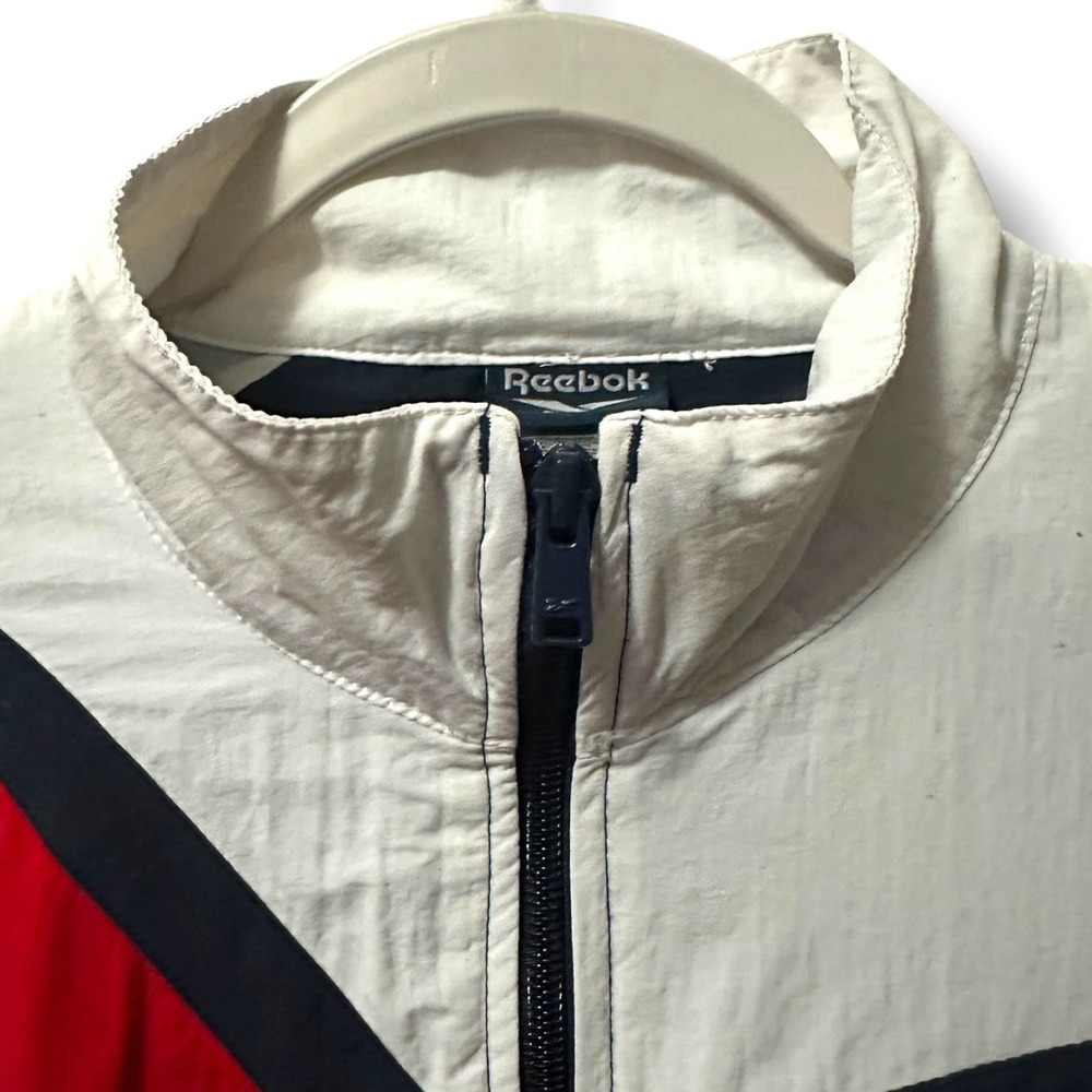 Reebok Classic Vector Tracktop Windbreaker Jacket Navy White Red Men's M Retro - Picture 4 of 8
